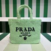 Uubags Prada Crochet Tote Bag Green Raffia 24x8x24cm - 1