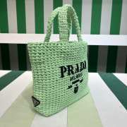 Uubags Prada Crochet Tote Bag Green Raffia 24x8x24cm - 6