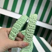 Uubags Prada Crochet Tote Bag Green Raffia 24x8x24cm - 5