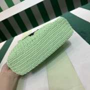 Uubags Prada Crochet Tote Bag Green Raffia 24x8x24cm - 3