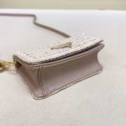 Uubags Prada crochet card holder with shoulder strap in light pink 11.5x8x2.5cm - 5