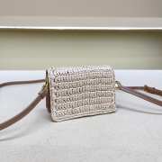 Uubags Prada crochet card holder with shoulder strap in light pink 11.5x8x2.5cm - 4