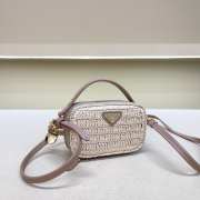 Uubags Prada crochet and leather mini-pouch in light pink 6.5x11x2.5cm - 6