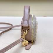 Uubags Prada crochet and leather mini-pouch in light pink 6.5x11x2.5cm - 5