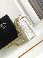 Uubags Celine Small Triomphe Woven Raffia Crossbody Bag White 20.5x11.5x4cm - 5