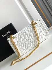 Uubags Celine Small Triomphe Woven Raffia Crossbody Bag White 20.5x11.5x4cm - 3