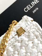 Uubags Celine Small Triomphe Woven Raffia Crossbody Bag White 20.5x11.5x4cm - 2