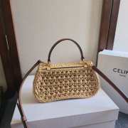 Uubags Celine Teen Lola Bag In Raffia Effect Textile Natural 20x11.5x5cm - 4