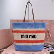 Uubags Miu Miu Large Logo Tote Bag In Blue/ Orange 40x34x16cm - 1