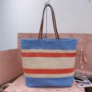 Uubags Miu Miu Large Logo Tote Bag In Blue/ Orange 40x34x16cm - 3