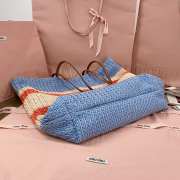 Uubags Miu Miu Large Logo Tote Bag In Blue/ Orange 40x34x16cm - 2