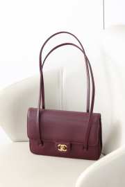 Uubags Chanel Medium Bowling Bag Grained Shiny Calfskin & Gold-Tone Metal In Burgundy 15x22x7cm - 2