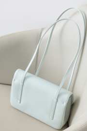 Uubags Chanel Medium Bowling Bag Grained Shiny Calfskin & Gold-Tone Metal In Light Blue 15x22x7cm - 3