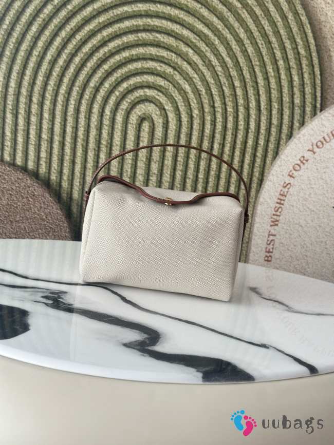 Uubags Loro Piana Travel Pouch Cotton, Linen In Natural/Caramel Sugar/Sun Gold 22x15x7.5cm - 1