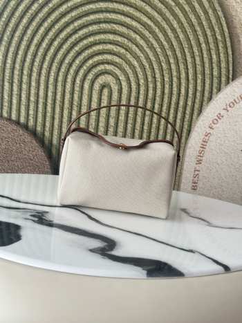 Uubags Loro Piana Travel Pouch Cotton, Linen In Natural/Caramel Sugar/Sun Gold 22x15x7.5cm