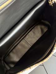 Uubags Chanel maxi flap bag tweed, synthetic fabric & gold-toned metal in brown, black & white 19x32x10cm - 4