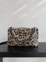 Uubags Chanel maxi flap bag tweed, synthetic fabric & gold-toned metal in brown, black & white 19x32x10cm - 6