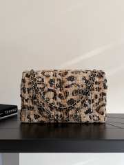 Uubags Chanel maxi flap bag tweed, synthetic fabric & gold-toned metal in brown, black & white 26x38.5x11cm - 6