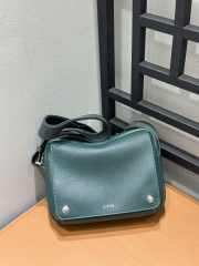 Uubags Loewe Medium Pebble Messenger Bag In Supple Grained Calfskin Green 23x18x9cm - 2