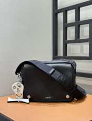 Uubags Loewe Medium Pebble Messenger Bag In Supple Grained Calfskin Black 23x18x9cm - 6
