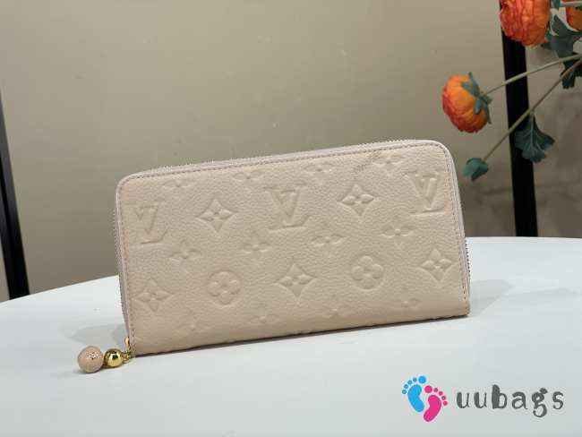 Uubags Louis Vuitton M28969 Zippy Wallet In Cream Cowhide Leather 19.5x10.5x2.5cm - 1