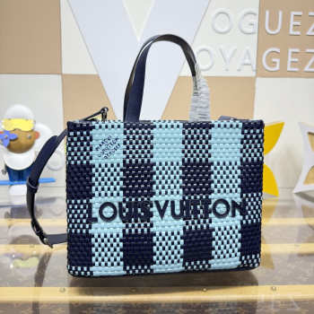 Uubags Louis Vuitton N40879 Mini Shopper Tote Bag In Baby Blue/Navy Blue 26x20x10cm