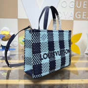 Uubags Louis Vuitton N40879 Mini Shopper Tote Bag In Baby Blue/Navy Blue 26x20x10cm - 3