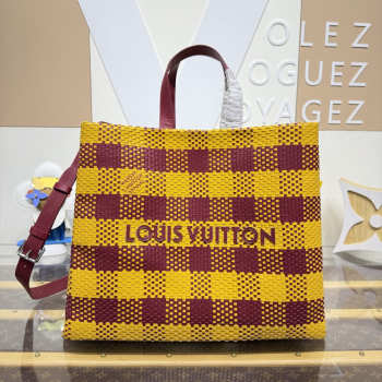 Uubags Louis Vuitton N40880 Shopper Tote MM In Yellow/Mustard 40x32x16cm
