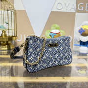 Uubags Louis Vuitton M29895 Pochette Liv Monogram Emblème Bleu 24.5x13.5x6.5cm - 5