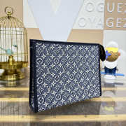 Uubags Louis Vuitton M2A310 Poche Toilette Bag Blue 88 Monogram Embleme Cotton Canvas 25x20x5.5cm - 3
