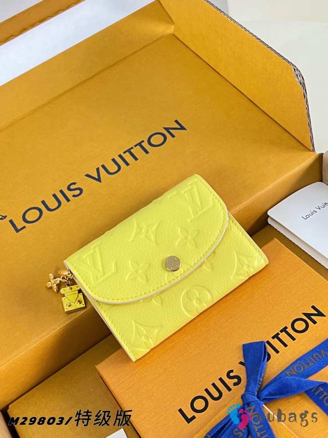 Uubags Louis Vuitton M29803 Rosalie Coin Wallet Sunflower Yellow/Poplar Color Cowhide Leather 11x8x2.5cm - 1