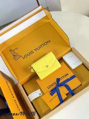 Uubags Louis Vuitton M29803 Rosalie Coin Wallet Sunflower Yellow/Poplar Color Cowhide Leather 11x8x2.5cm - 3