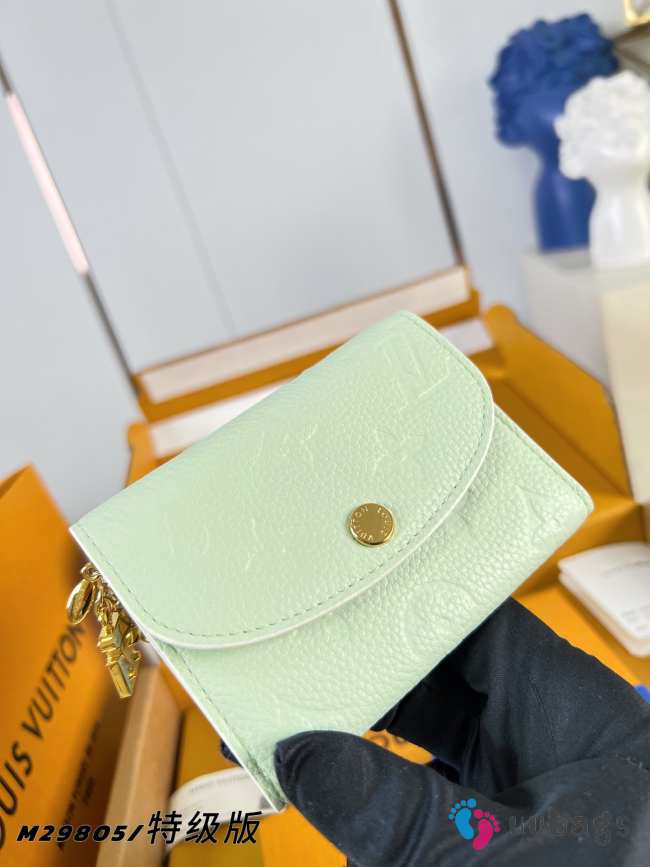 Uubags Louis Vuitton M29805 Rosalie Coin Wallet Minty Green/Lily White Color Cowhide Leather 11x8x2.5cm - 1