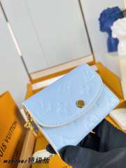 Uubags Louis Vuitton M29805 Rosalie Coin Wallet Iris Blue/Poplar Color Cowhide Leather 11x8x2.5cm - 5