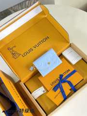 Uubags Louis Vuitton M29805 Rosalie Coin Wallet Iris Blue/Poplar Color Cowhide Leather 11x8x2.5cm - 2