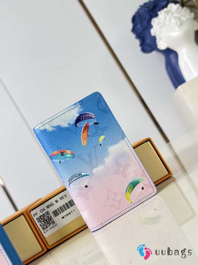 Uubags Louis Vuitton M28807 Passport Cover Paragliding Blue Monogram Coated Canvas 10x14x2.5cm - 1