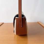 Uubags Celine Tan Smooth Calfskin Leather Neutral Canvas Besace Cuir Triomphe Crossbody Bag 23x13.5x6cm - 6