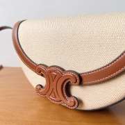 Uubags Celine Tan Smooth Calfskin Leather Neutral Canvas Besace Cuir Triomphe Crossbody Bag 23x13.5x6cm - 4