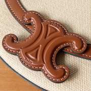 Uubags Celine Tan Smooth Calfskin Leather Neutral Canvas Besace Cuir Triomphe Crossbody Bag 23x13.5x6cm - 2