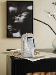 Uubags Chanel Small Party Bag Sparkling Stones & Gold-colored Metal Silver 10x20x7cm - 5