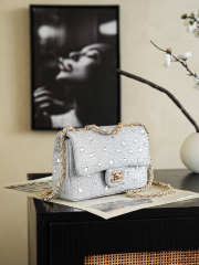 Uubags Chanel Small Party Bag Sparkling Stones & Gold-colored Metal Silver 10x20x7cm - 4