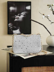 Uubags Chanel Small Party Bag Sparkling Stones & Gold-colored Metal Silver 10x20x7cm - 3