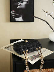 Uubags Chanel Small Party Bag Sparkling Stones & Gold-colored Metal Black 10x20x7cm - 3