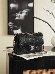Uubags Chanel Small Party Bag Sparkling Stones & Gold-colored Metal Black 10x20x7cm - 2
