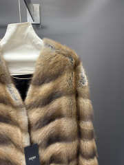 Uubags Fendi Brown Chevron Mink Coat - 2