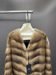 Uubags Fendi Brown Chevron Mink Coat - 3