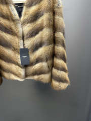 Uubags Fendi Brown Chevron Mink Coat - 5