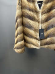 Uubags Fendi Brown Chevron Mink Coat - 6