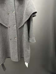Uubags Max Mara Dark Gray Wool Coat With Fur Collar & Belt - 5