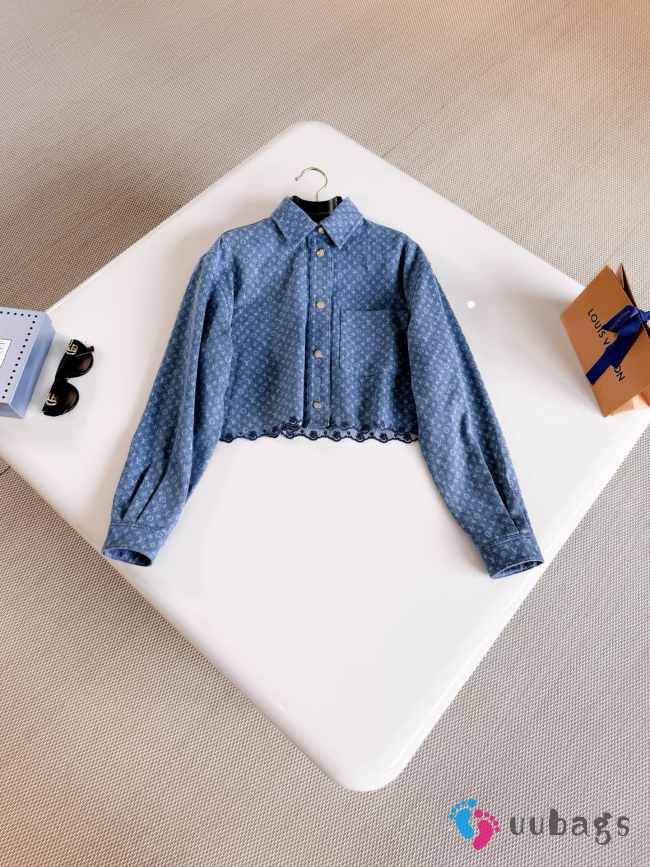 Uubags Louis Vuitton 1AKEDM Short Monogram Denim Shirt - 1